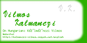 vilmos kalmanczi business card